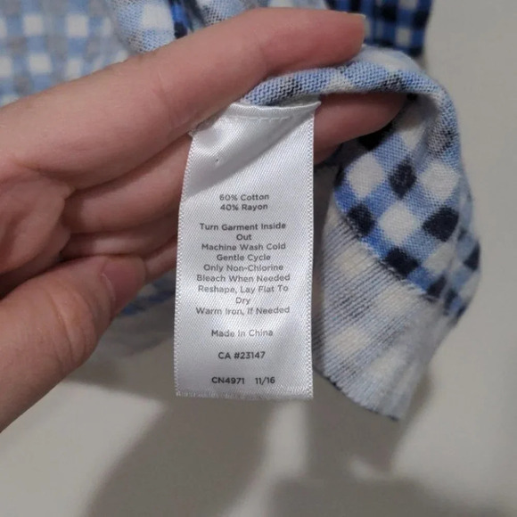 23 Talbots Cardigan blue gingham size Xp - Picture 4 of 6
